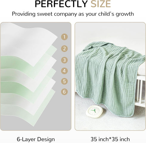 3 Pack (35 35 Inch) Muslin Hooded Baby Towels, Cotton Baby Bath Towels with Hood for Newborn, Babies, Infant, Toddler