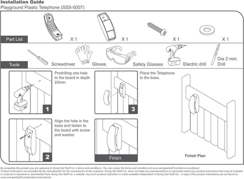 Swing Set Stuff Telephone with SSS Logo Sticker - Pink