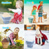 LNCOJOLM 3PCS 3L Summer Collapsible Bucket Sandbox Kit Castle Mold Building Snow Toys for Kids, Foldable Beach Bucket