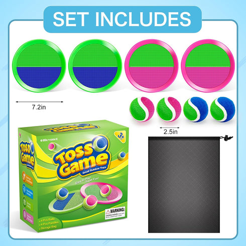 Officygnet Velcro Ball and Catch Game - Kids Toss Game for Ages 3-12, Catching Ball Set with 4 Paddles