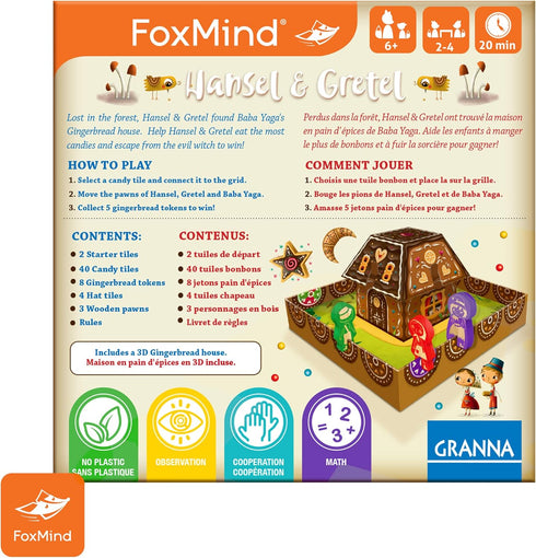 FoxMind Games Hansel & Gretel, Cooperative Fairytale Math Game for Up to 4 Players Age 6 and Up