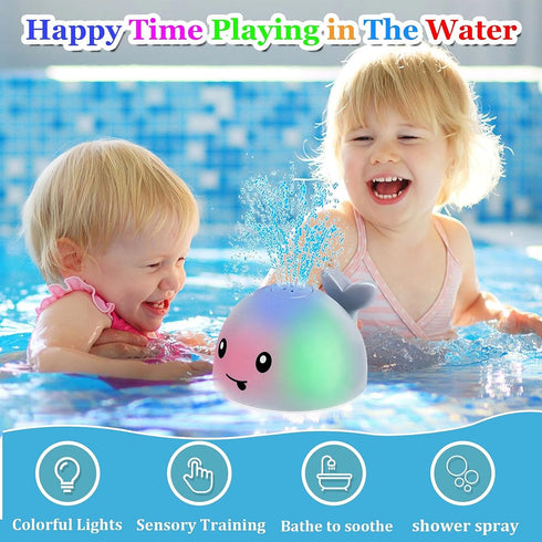 Toddla Whale Bath Toy Sprinkler, Light Up Water Whale Bath Toy for Toddlers 1-3, Bathtub Toys for Infants 6-12 Months