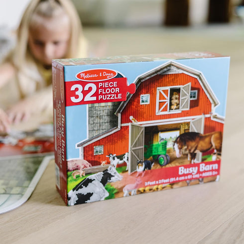 (32 2 3 3+ Melissa & Doug Busy Barn Shaped Jumbo Floor Puzzle Pieces, x Feet), Jigsaw Puzzle for Preschoolers and Kids