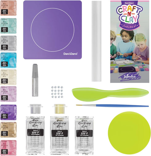 Craft 'n Clay Jewelry Dish Making Kit for Kids Ages 8-14, Best DIY Arts & Crafts Kits, Creative Toys for Preteens &