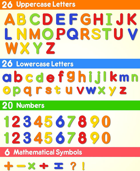 Coogam EVA Magnetic Letters Numbers 78 Pcs, Colorful Educational Toy Set for Preschool Learning, ABC & 123