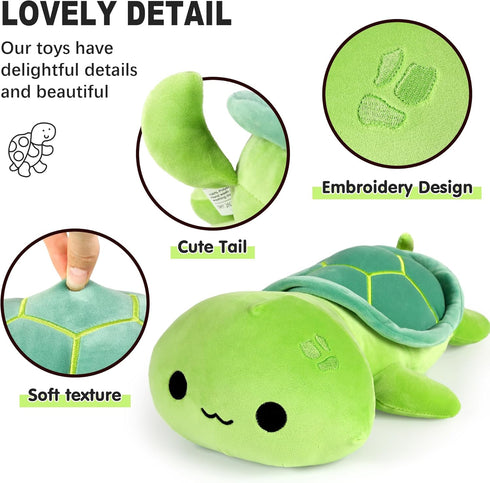 Onsoyours Sea Turtle Cute Plush, Green Soft Stuffed Animal Turtle Pillow, Kawaii Tortoise Toy for Kids (13")