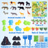 2.2lbs Set 35pcs 3+ Billeeit Animal Sensory Bin Sand Toy, Play Sand Kit w/lid and Moldable Sensory Sand, Molds, Tools
