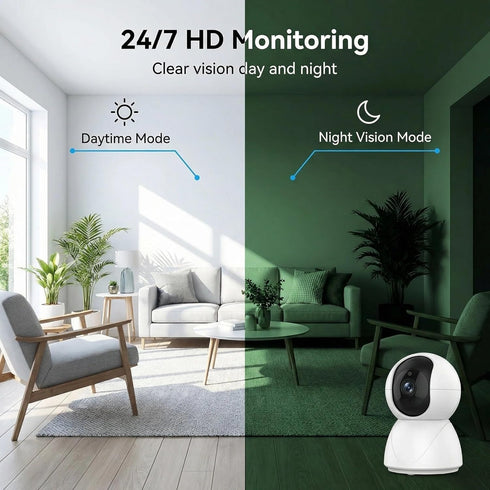vevbze 360 Pan/Tilt Wi-Fi Pet Camera with Auto Motion Tracking, Night Vision, Treat Dispenser & Real-Time Alerts