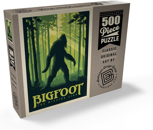 MyPuzzle Bigfoot: The Missing Link, Vintage Poster - Premium 500 Piece Jigsaw Puzzle for Adults