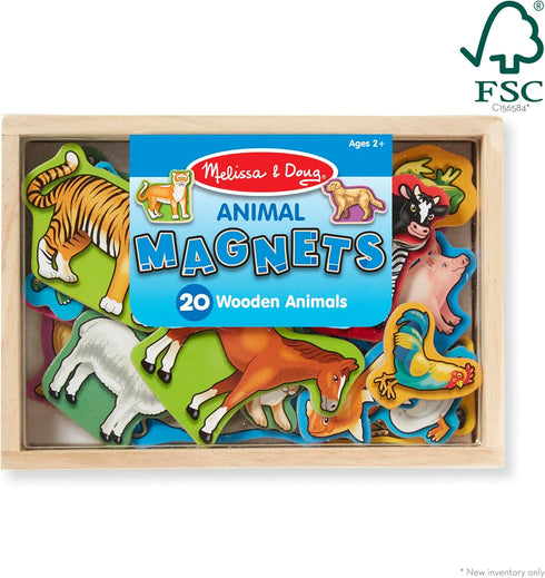 Melissa & Doug 20 Wooden Animal Magnets in a Box - FSC Certified
