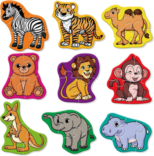 Wild Animal Puzzles for Kids Aged 3+, Educational Montessori Toys for Toddlers, Preschool Learning Game