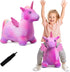 Unicorn Bouncy Horse Toys for 1-3 Year Old Girls, Plush Ride On Bouncy Animal for Indoor Outdoor Play