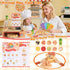 iLuckinSpri Set 68PCS Counter Playset 3+ Wooden Pizza Toy for Kids, Montessori Pretend Play Food Toys, Wooden Pizza