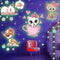 Glow in The Dark Cat Stickers with Dog and Fish, Wall Decals for Kids Bedding Room