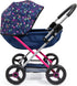 Bayer Design Dolls Pram Cosy - Blue, Pink, Hearts, Includes Blanket & Shoulder Bag, Fits Dolls Up to 18"