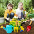 liamasum Set Kids Gardening Tools Includes Toddler Gardening Gloves, Sturdy Tote Bag, Watering Can, Shovel, Rake