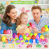 24 Pack SpringFlower Easter Eggs Filled with Mini Snake Twist Toys for Easter Basket Stuffers, Easter Eggs Fillers