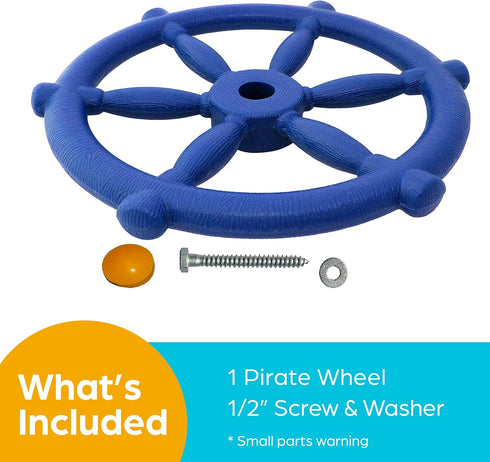 Jungle Gym Kingdom Pirate Ship Wheel for Kids - Toy Steering Wheel for Treehouse, Playhouse, Swing Set