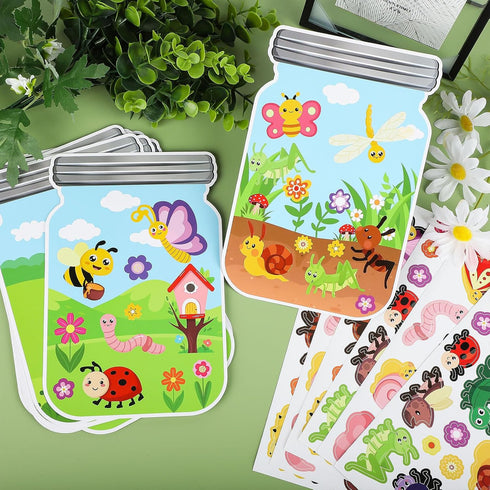 Hedeey 12 Packs Summer Set, 12) Insect Craft Kits, Make Your Own Bug Paper Craft Spring DIY Art Craft Kits for School
