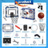 Indoor Basketball Hoop for Kids Age 5-10 - Over The Door Mini Hoop with Electronic Scoreboard & 3 Balls