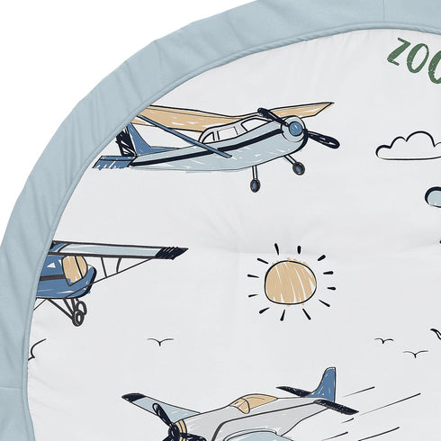 Tummy Sweet Jojo Designs Vintage Airplane Boy Baby Play Mat Time Activity Infant Playmat Playpen Tent Teepee Floor Grey