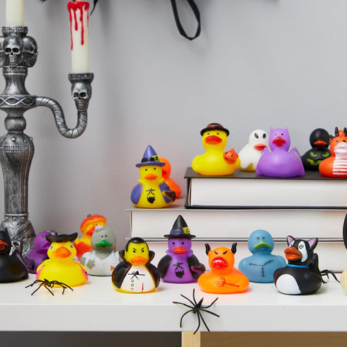 18 JOYIN PCS Halloween Rubber Ducks, Halloween Ducks for Halloween Goodie Bag Fillers, Rubber Duckies Baby Bath Toys