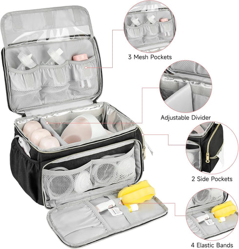 ZIOZERTT S1 S2 Pack,Bag Breast Pump Bag Compatible with Spectra and with Insulated Compartment and Water Resistant