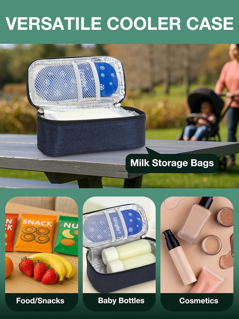 WIBOND 20oz 2 Pack, Breast Milk Cooler Travel Bag with Temperature Display, Holds Breastmilk Storage Bag with Breast