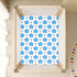 miaozhen 1 Pack 52x28 Cotton Baby Crib Sheets Soft Stretchy Blue Stars Dot Blue Light Toddler Mattresses for Nursery