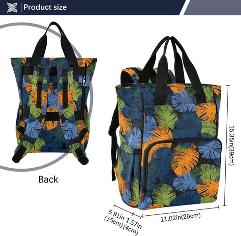 SUABO Backpack Colorful Palm Leaf Pattern Baby Diaper Bag Large Bag Waterproof Travel Diaper Bags for Moms and Dads