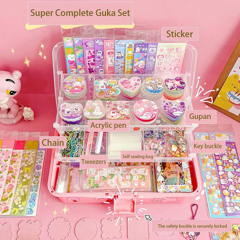 DIY Sticker Kit - Waterproof Cartoon Stickers with Box for Kids and Teens, Reusable Decoration for Water Bottle,