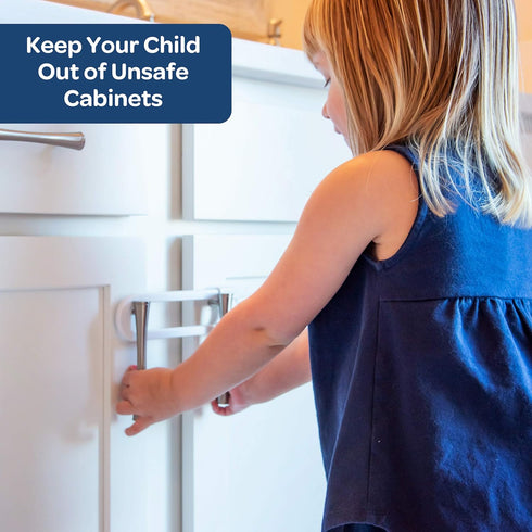 6-Pack Sliding Cabinet Locks - Reusable U-Shaped Child Cabinet Locks for Baby Proofing Cabinets and Drawers
