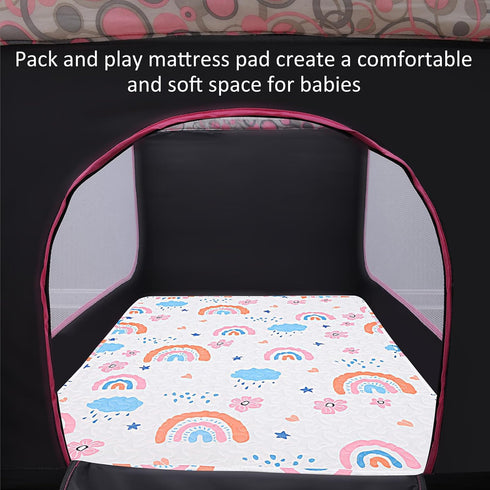 Pack Pack Pack Quilted n Play Sheet Fitted, Breathable Thick Pad for and Play Mattress, and Play Mattress Sheet fits