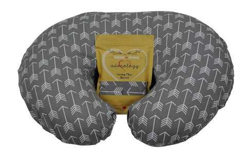 Adorology Nursing Pillow Slipcover (Cover ONLY) for Boppy, Gray Arrow Design, Pillow NOT
