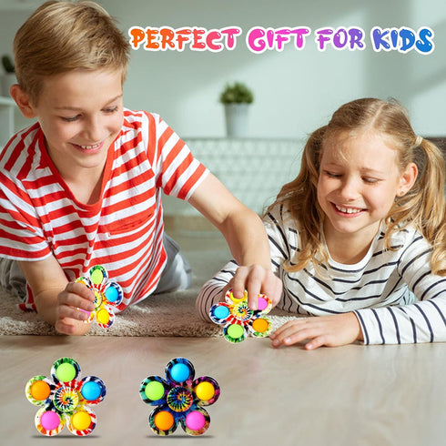 Gigilli Fidget Spinners Pop (2 Pack) - Sensory Fidget Toys for Kids 1-12, Goodie Bag Stuffers, Classroom Prizes