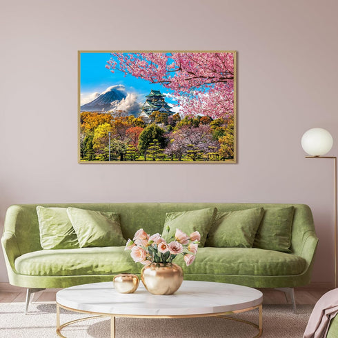 HUADADA - 1000 Piece Puzzles for Adults - Cherry Blossoms in Osaka Castle, Colorful Educational Games