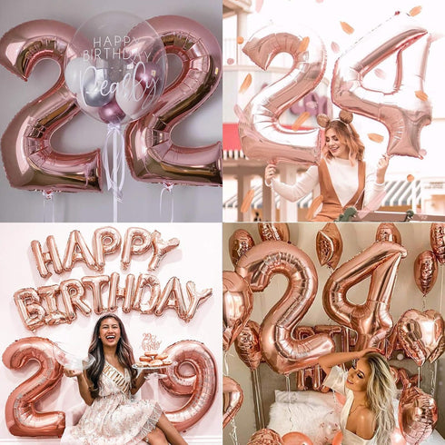 40 Inch Large Rose Gold Number 6 Balloon, Jumbo Mylar Foil Helium Balloons for Birthday Party Decorations