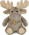 DolliBu Brown Sitting Moose Plush Toy, Super Soft Stuffed Animal, 11 Inches