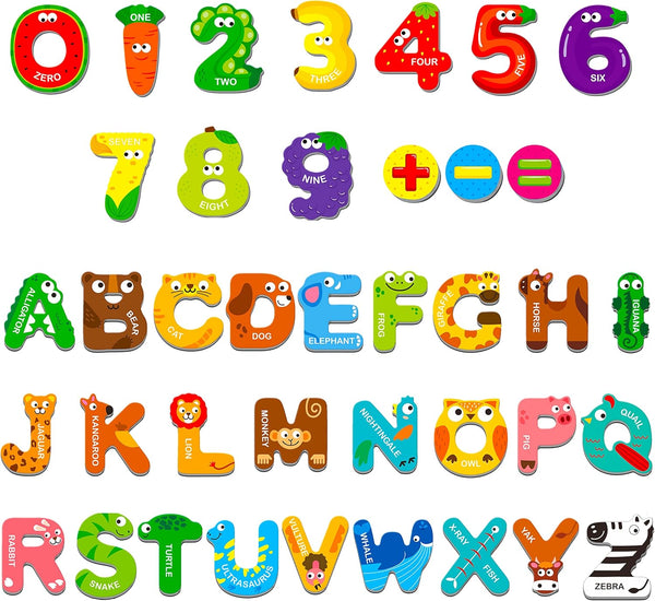 Magnetic Uppercase Letters and Numbers | Educational Learning Tool for Kids, 39 Pieces Magnets