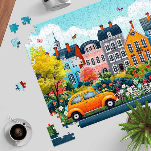 1000 Piece Puzzle for Adults, Small Town Scenery Jigsaw Puzzle, Impossible Puzzles Game, Interlock Perfectly No Dust