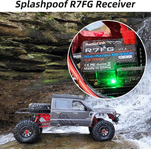 R7FG 7 2.4Gh RC8X/RC4GS V3/RC6GS V3/T8S/T8FB Radiolink Channels RC Gyro Receiver, Voltage Telemetry Long Range Control
