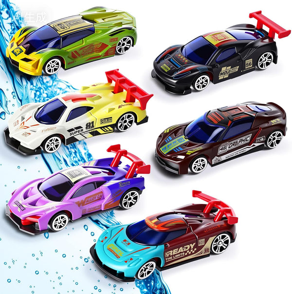 HyDren 6 Pcs Color Changing Cars Bath Toys for Kids Vehicles in