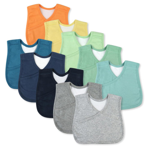 HonestBaby Multipack Reversible 4-in-1 Bibs Absorbent Terry and Knit 100% Organic Cotton