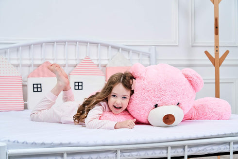 IKASA Giant Teddy Bear Plush Toy - Stuffed Animals (Pink, 39 inches)