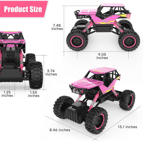 1:12 4WD DOUBLE E RC Monster Truck - Off-Road Remote Control Car with Dual Motors and Headlights