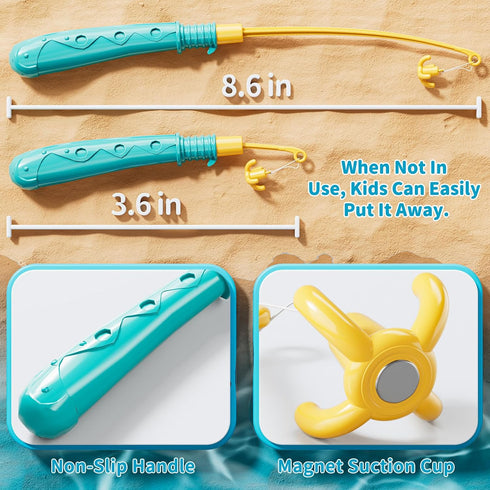 3-5 4-8 3-5, 3 4 5 6 7 8 Magnet Fishing Game for Kids - Fish Toys for Kids Bathtub Floating Toy Fishing Pole and Rod