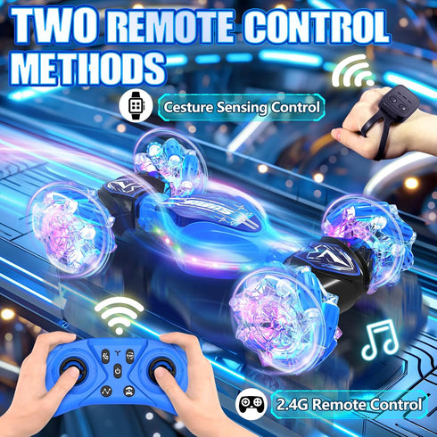 TinyFunz 360 4WD 2.4Ghz Gesture Sensing Remote Control Car Toys - Drift RC Stunt Car for Kids | Rotating Transform RC