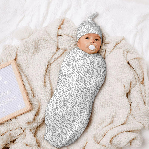 Qiohoey Volleyball Newborn Swaddle Blanket with Beanie Hat and Receiving Blanket - Soft Baby Sleep Sack and Wraps