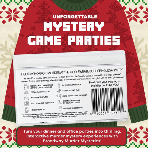 Holiday Murder Mystery Game - Murder at The Office Ugly Sweater Party | Flexible 4-20+ Players | New Print-Friendly