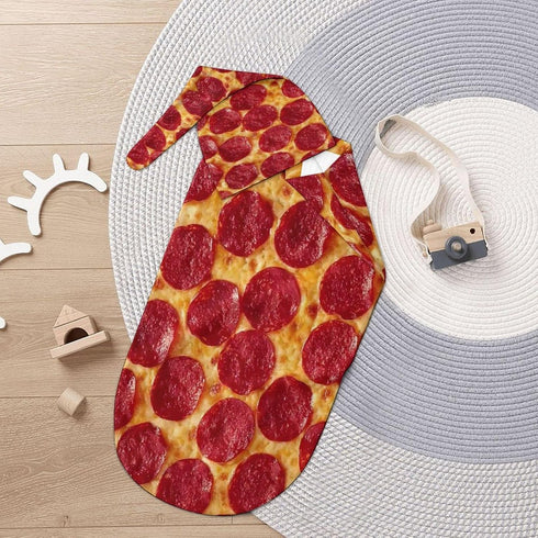 3D Funny Realistic Food Pepperoni Cheese Pizza Newborn Baby Swaddle Blanket with Beanie Hat, Soft Baby Receiving Blanket